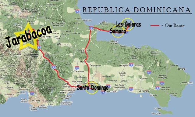dominican republic backpackers route map