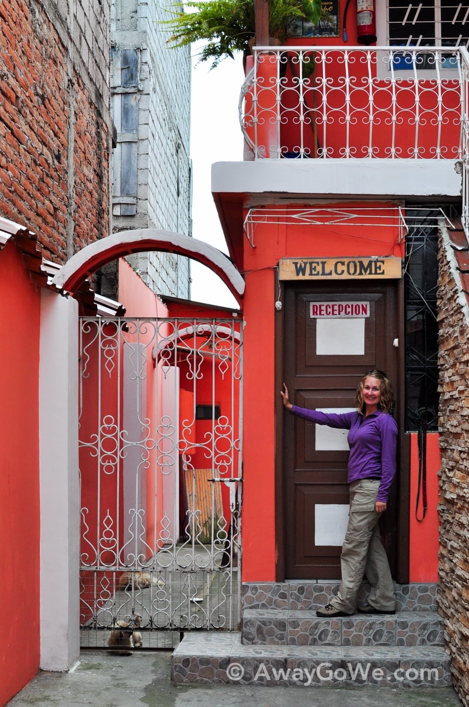 front door of hostel in South America