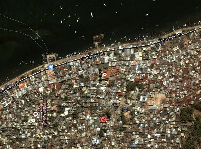 Lamu Kenya aerial view map