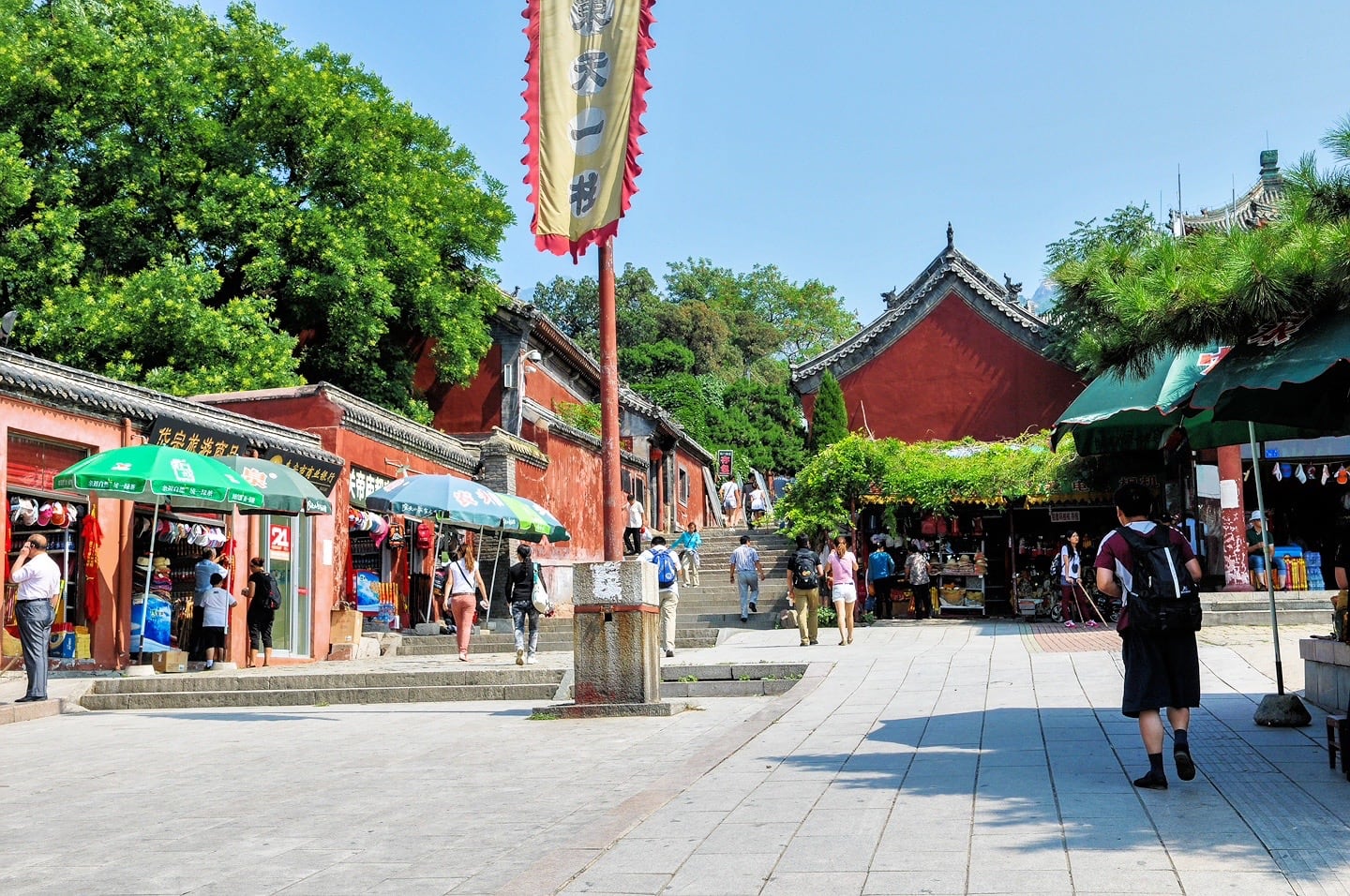 crowds of people at gift shops