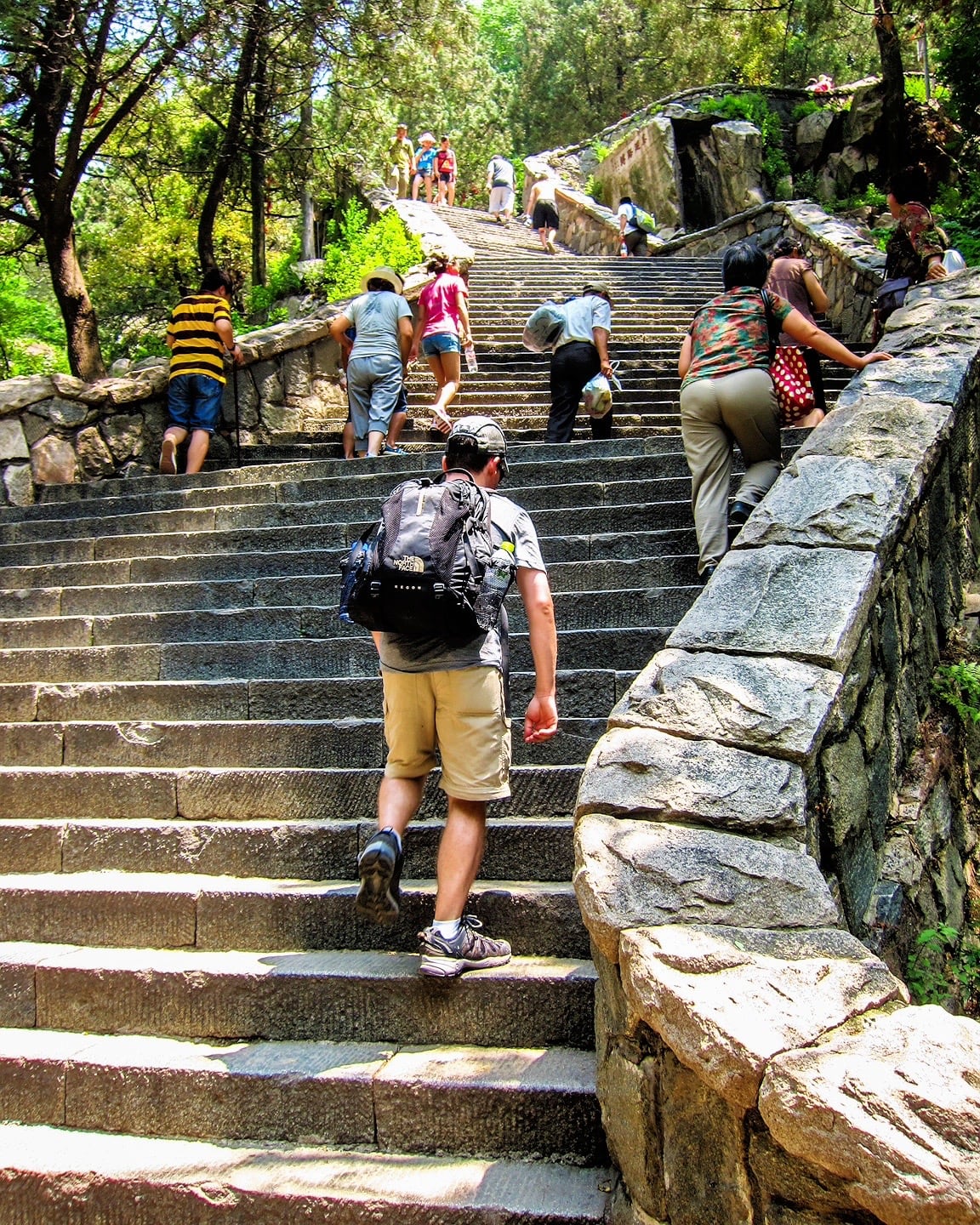 Climbing Taishan Mountain