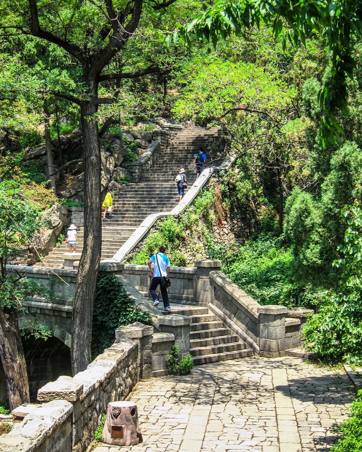 long stairway leading up a mountain