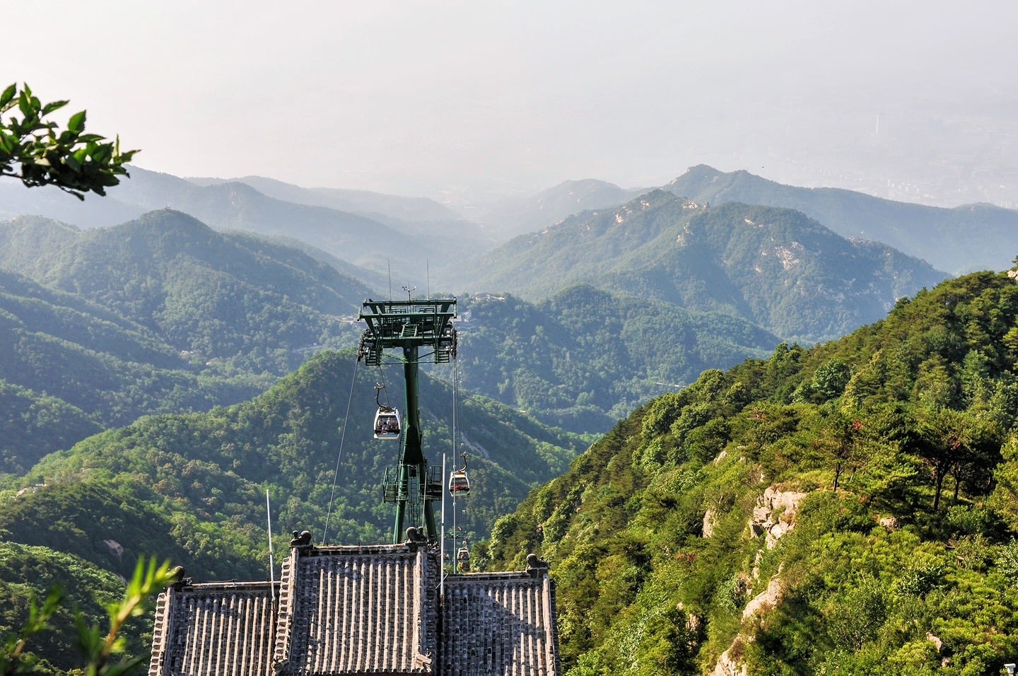 cable car and mountains