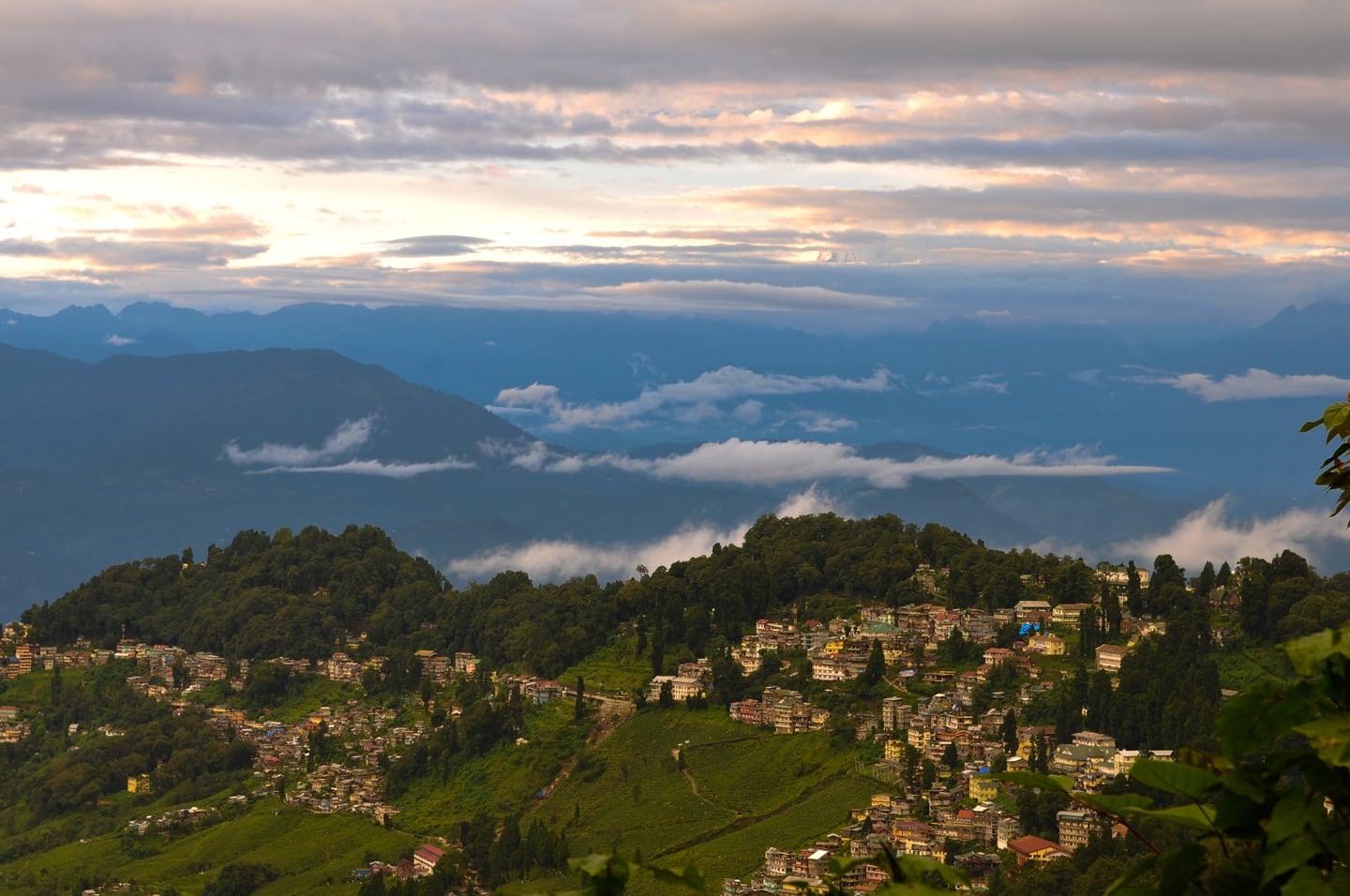 Panoramic view of hills near Darjeeling Hill Station India