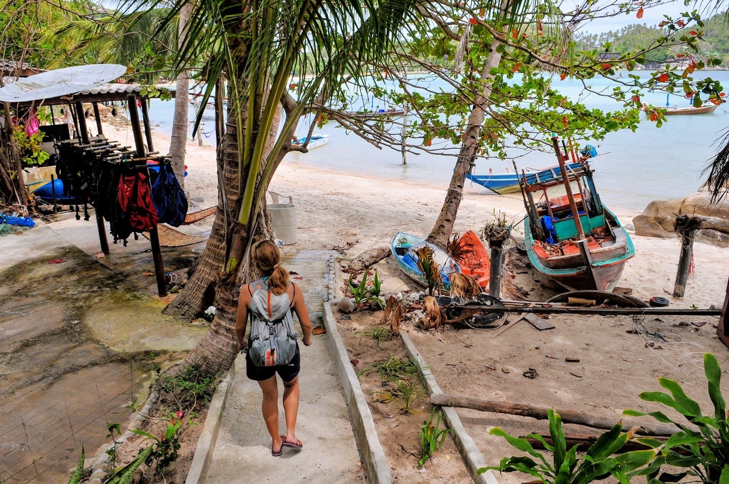 walking down to the beach