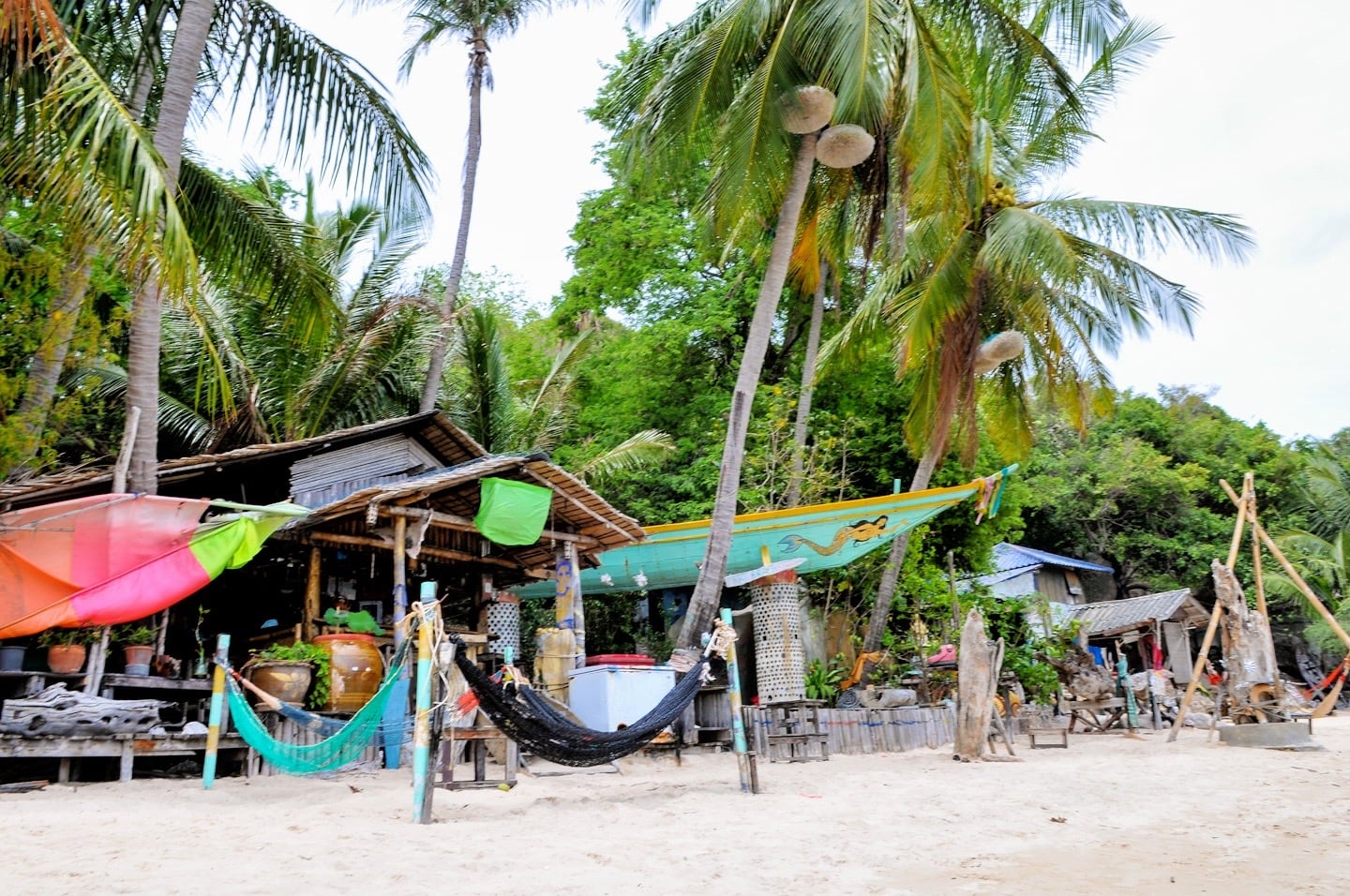coconut trees and hammocks Chalok Baan Kao Beach