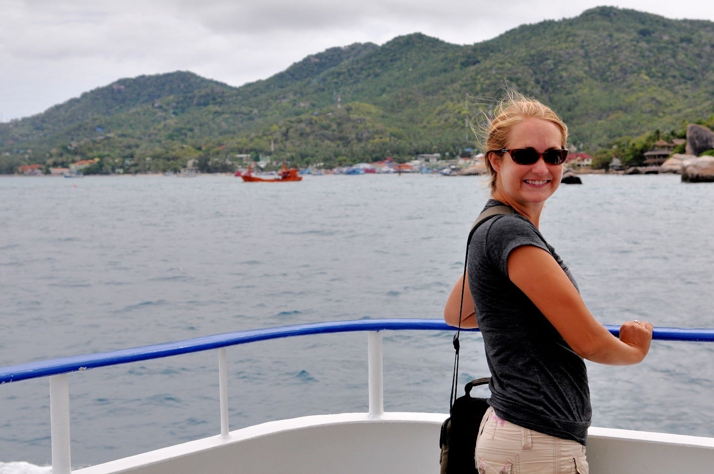 woman on ferry in Koh Tao