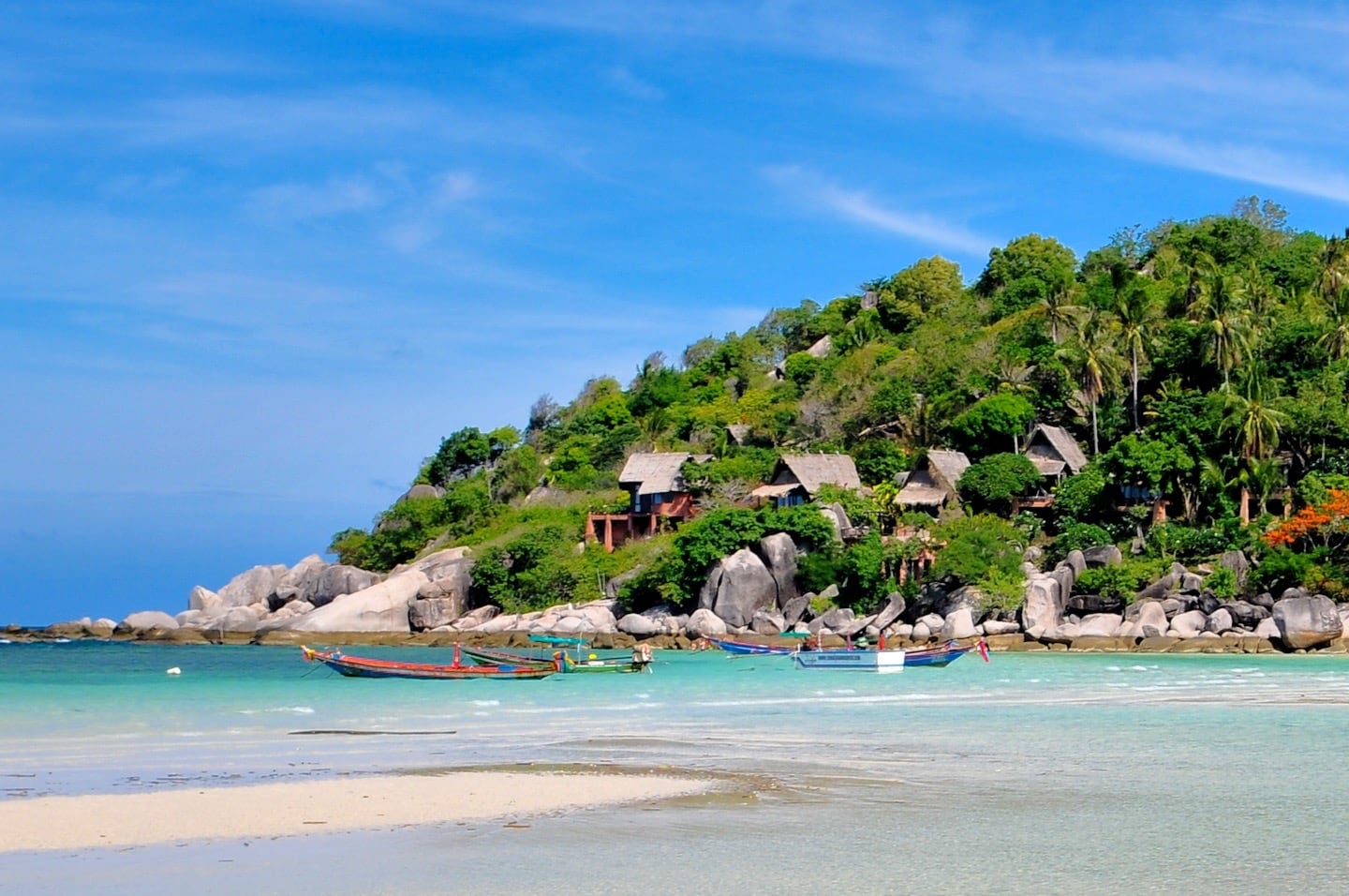 Sairee Beach and Sairee Village on the island of Koh Tao in Thailand