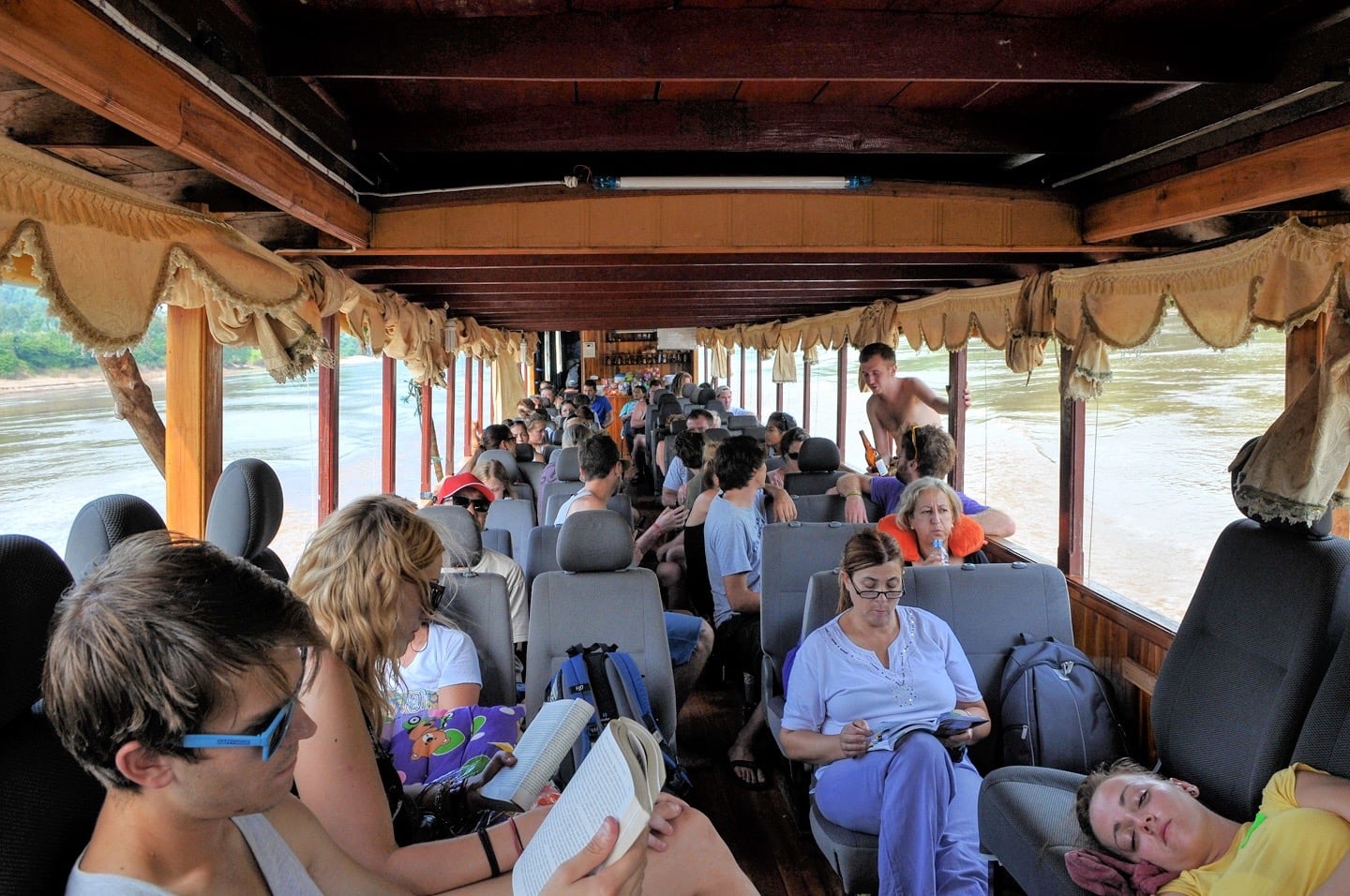 slow boat interior packed with passengers