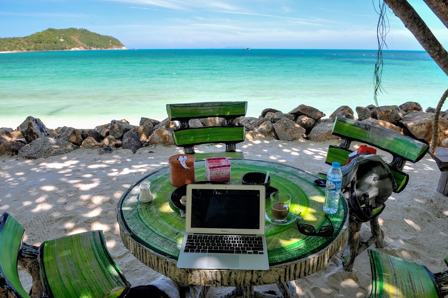 mobile office Chaloklum Beach Koh Phangan Thailand