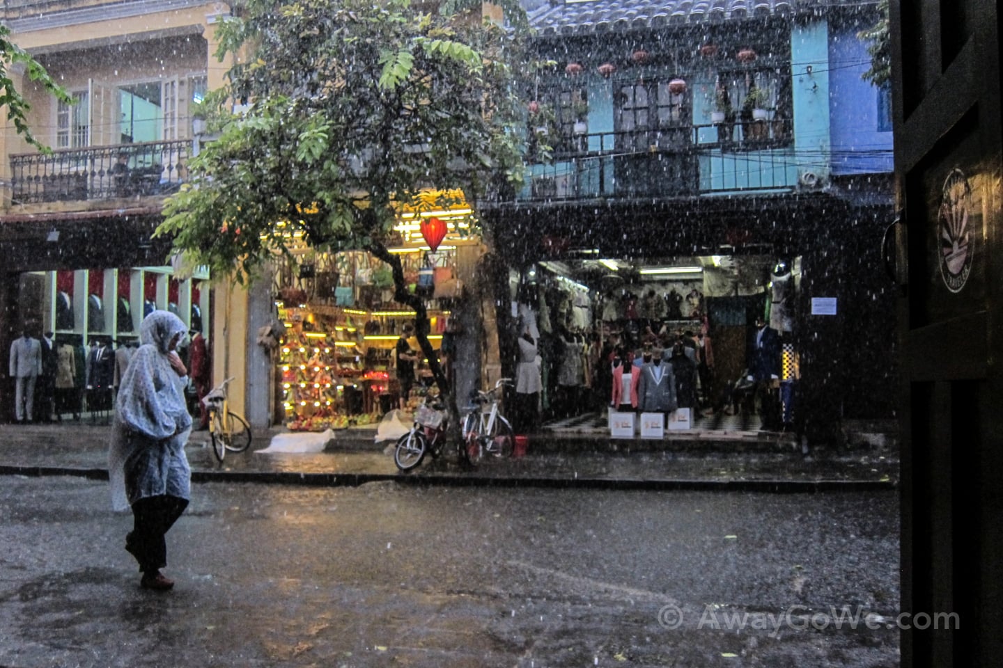 pouring rain in Hoi An Ancient Town
