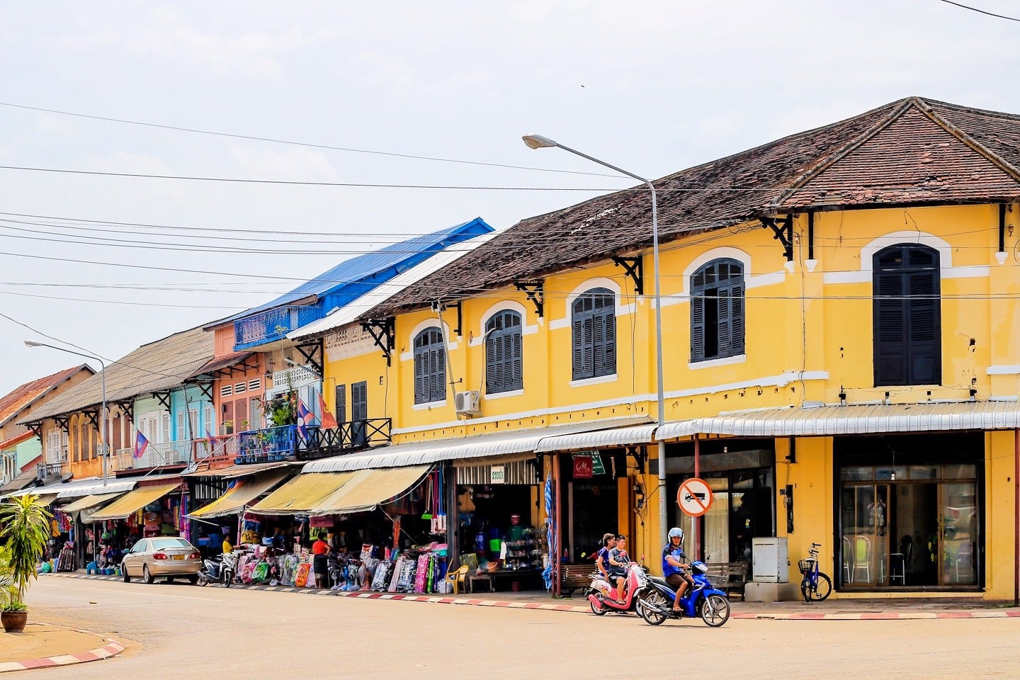 colorful French colonial buildings