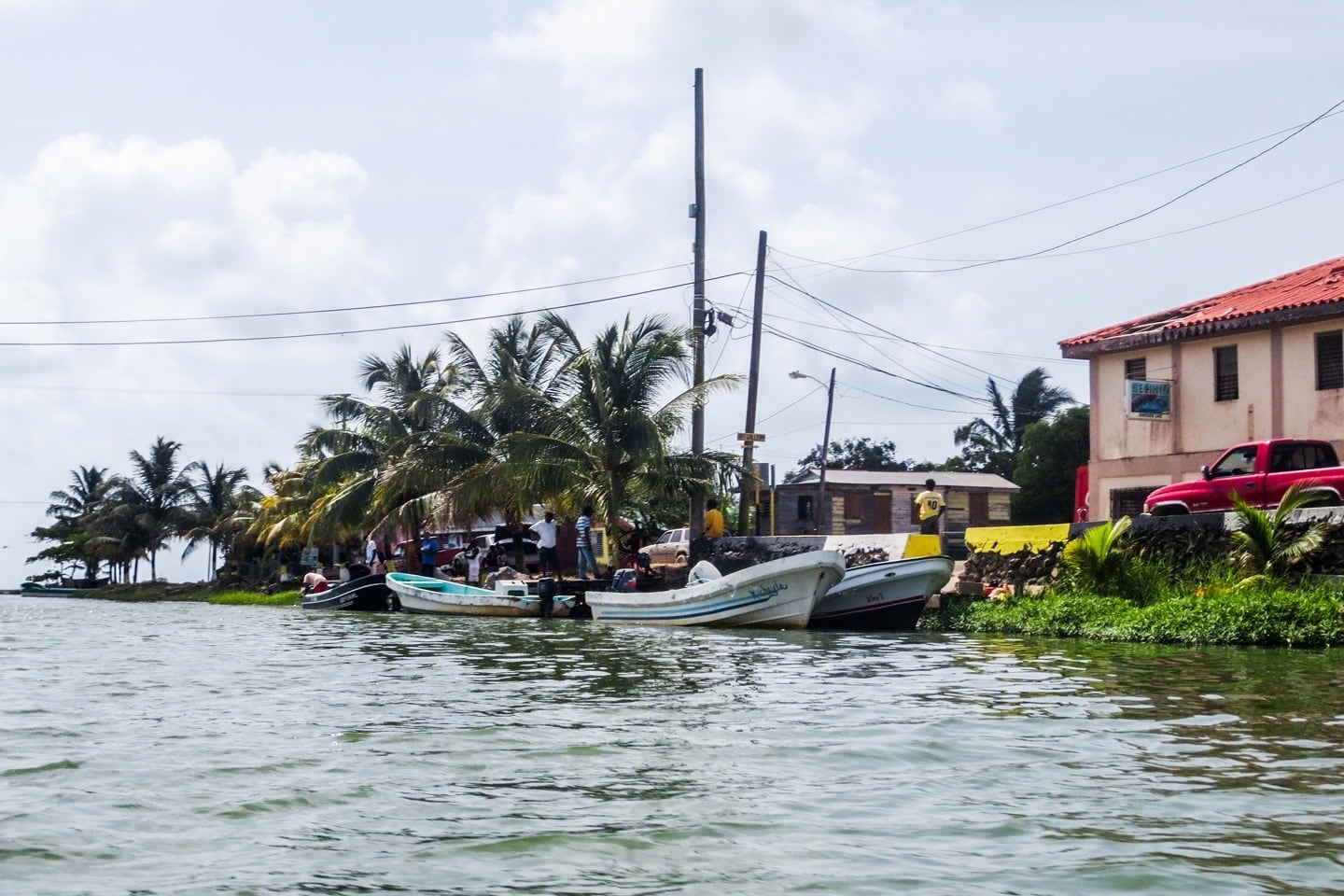 Tobacco Caye boats in Dangriga