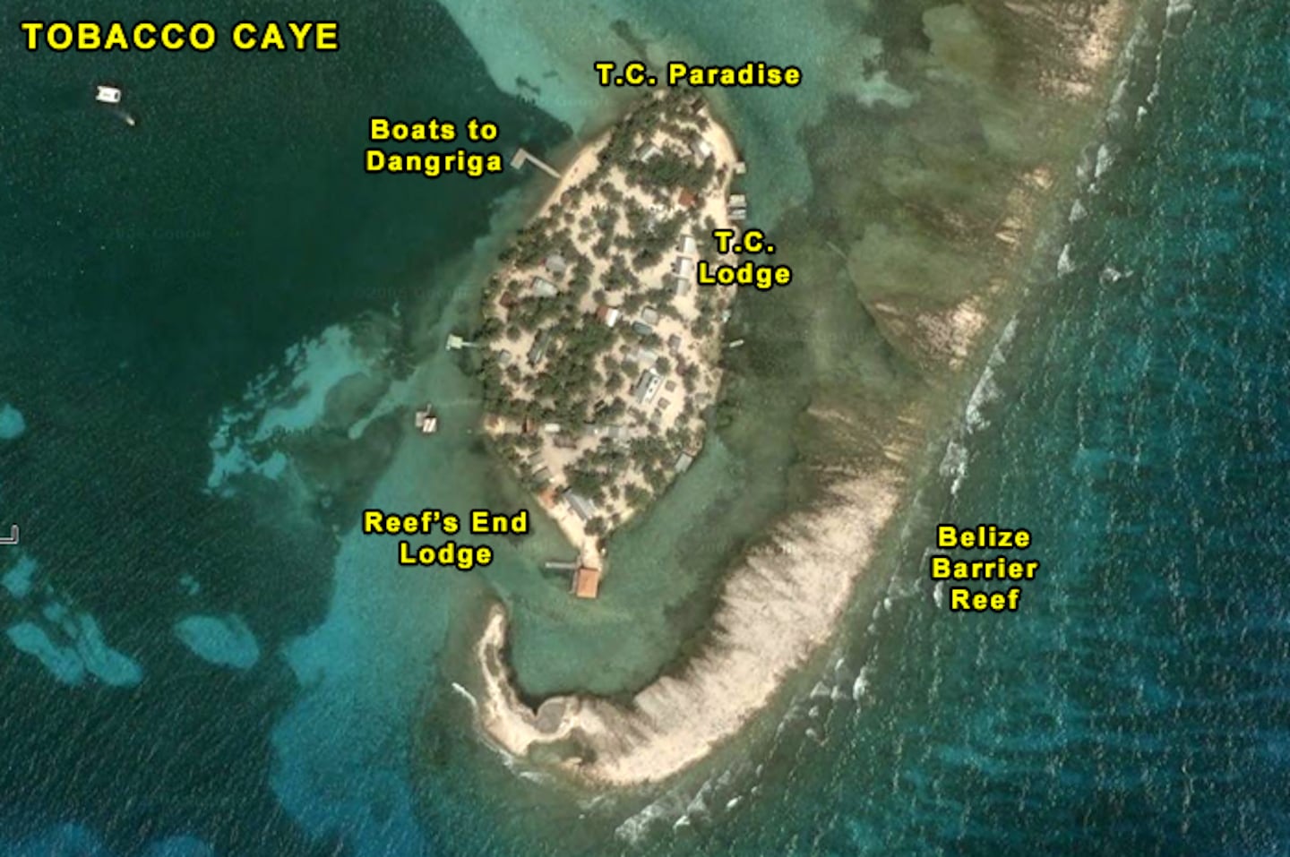 Tobacco Caye map