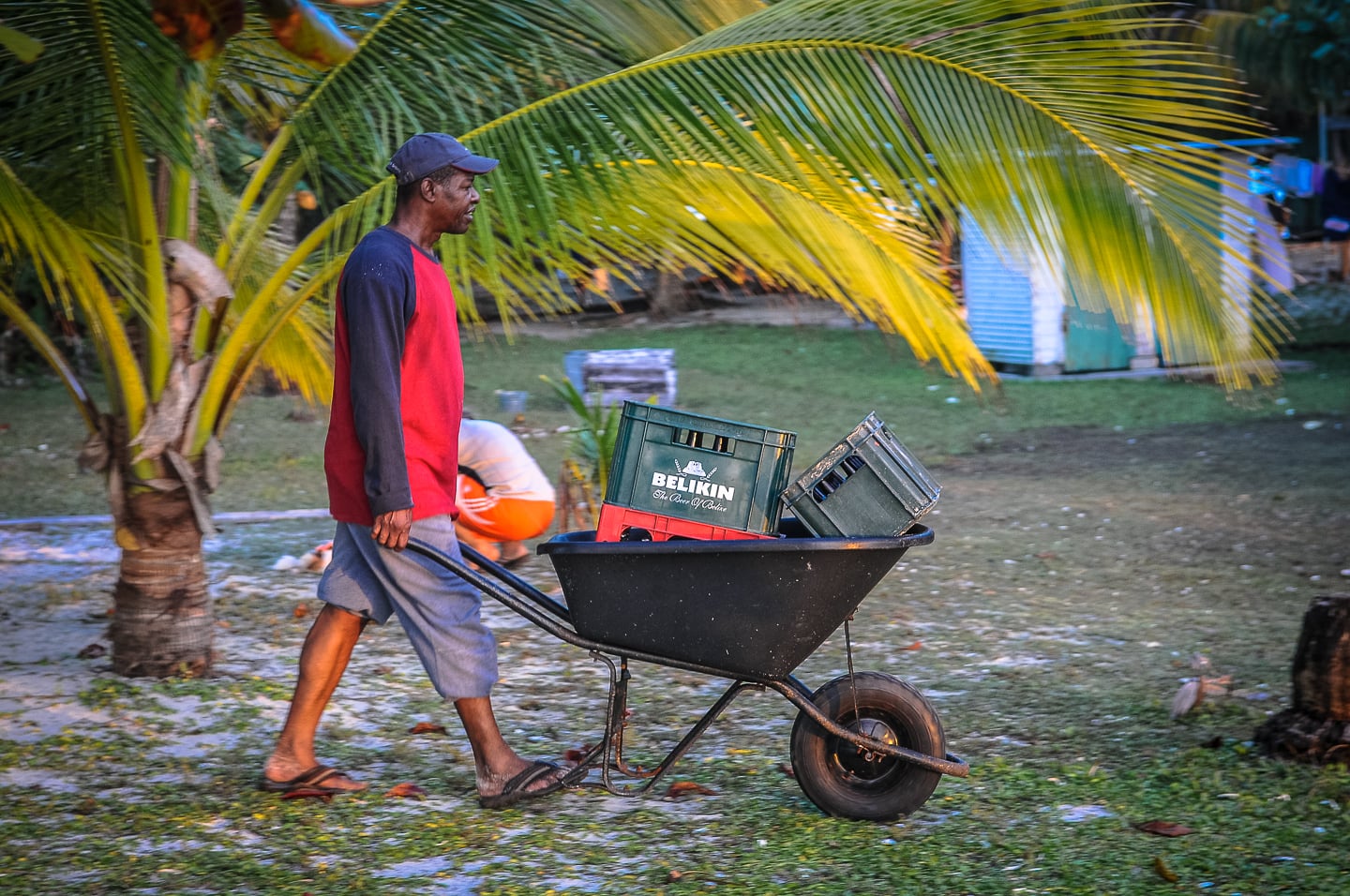 Lime Caye Sapodilla Cayes Belize beer time