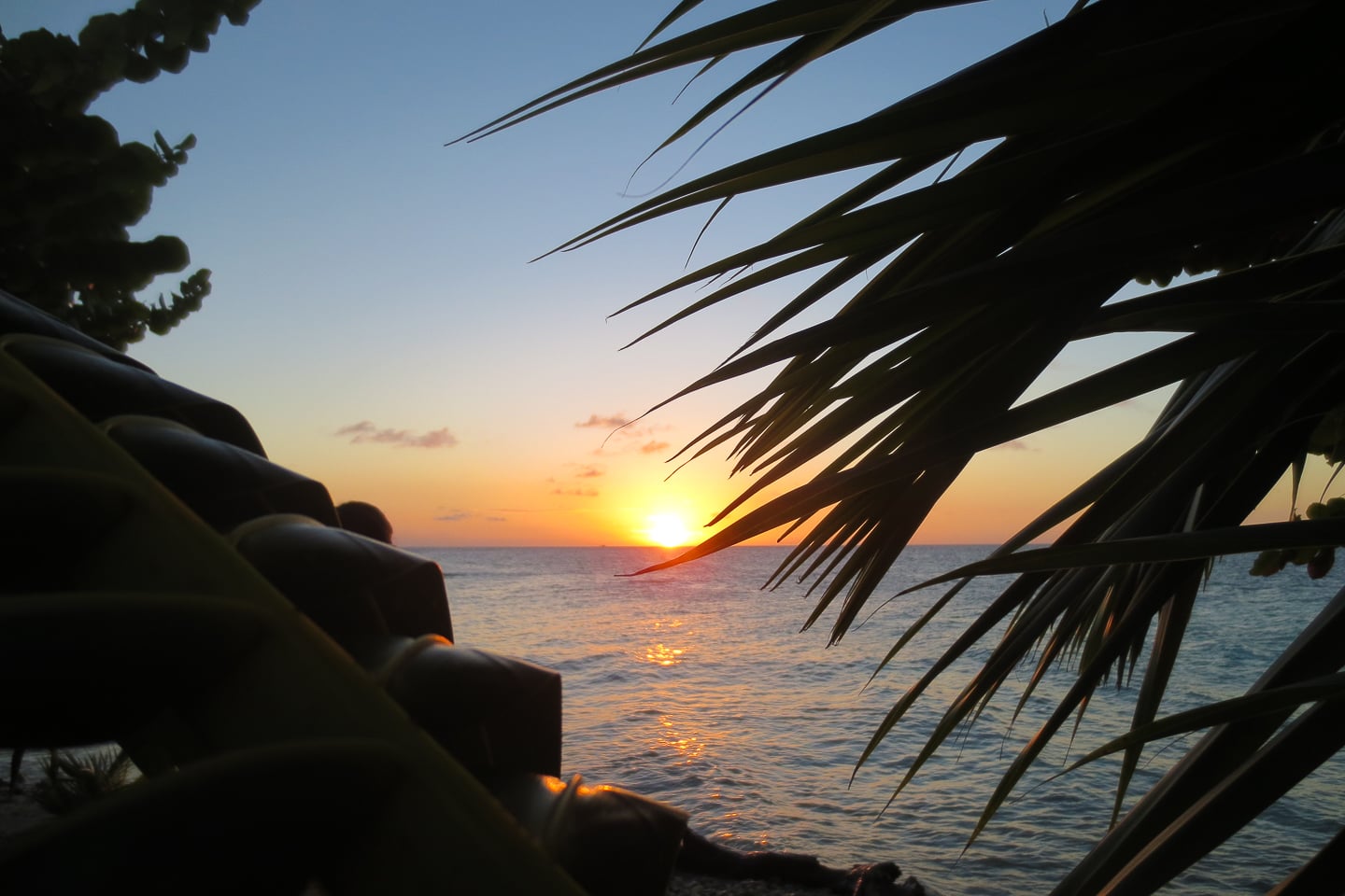 Lime Caye Sapodilla Cayes Belize sunset