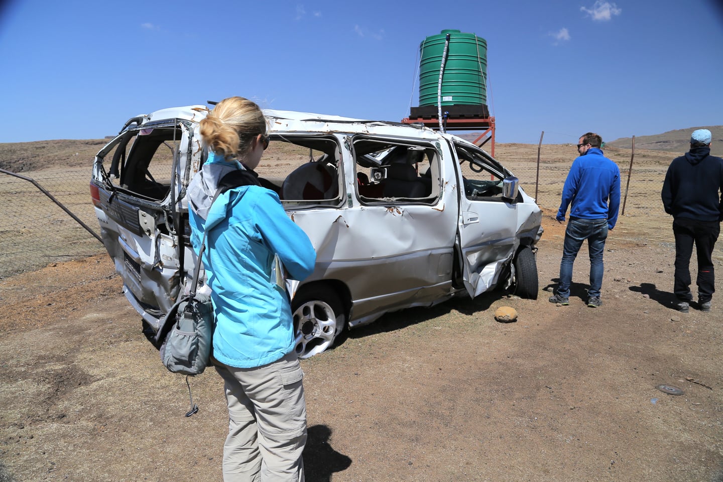 wreck of minivan