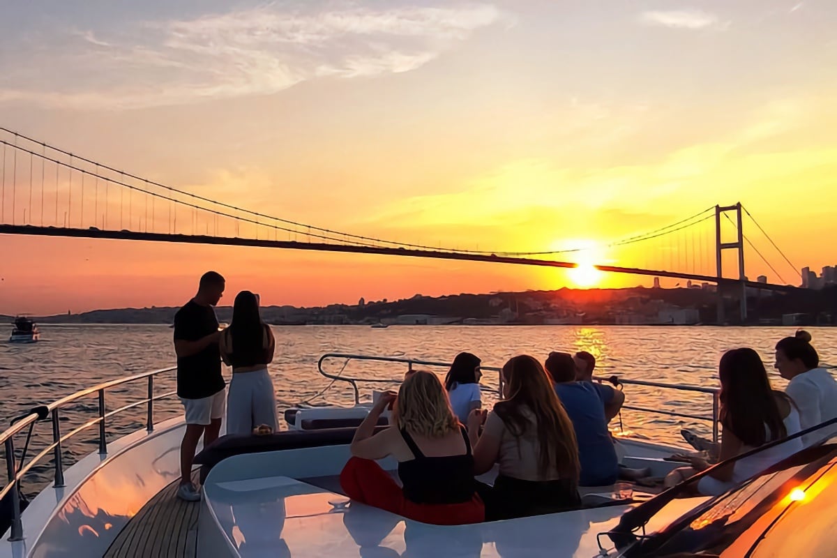 sunset and bridge Bosphorus