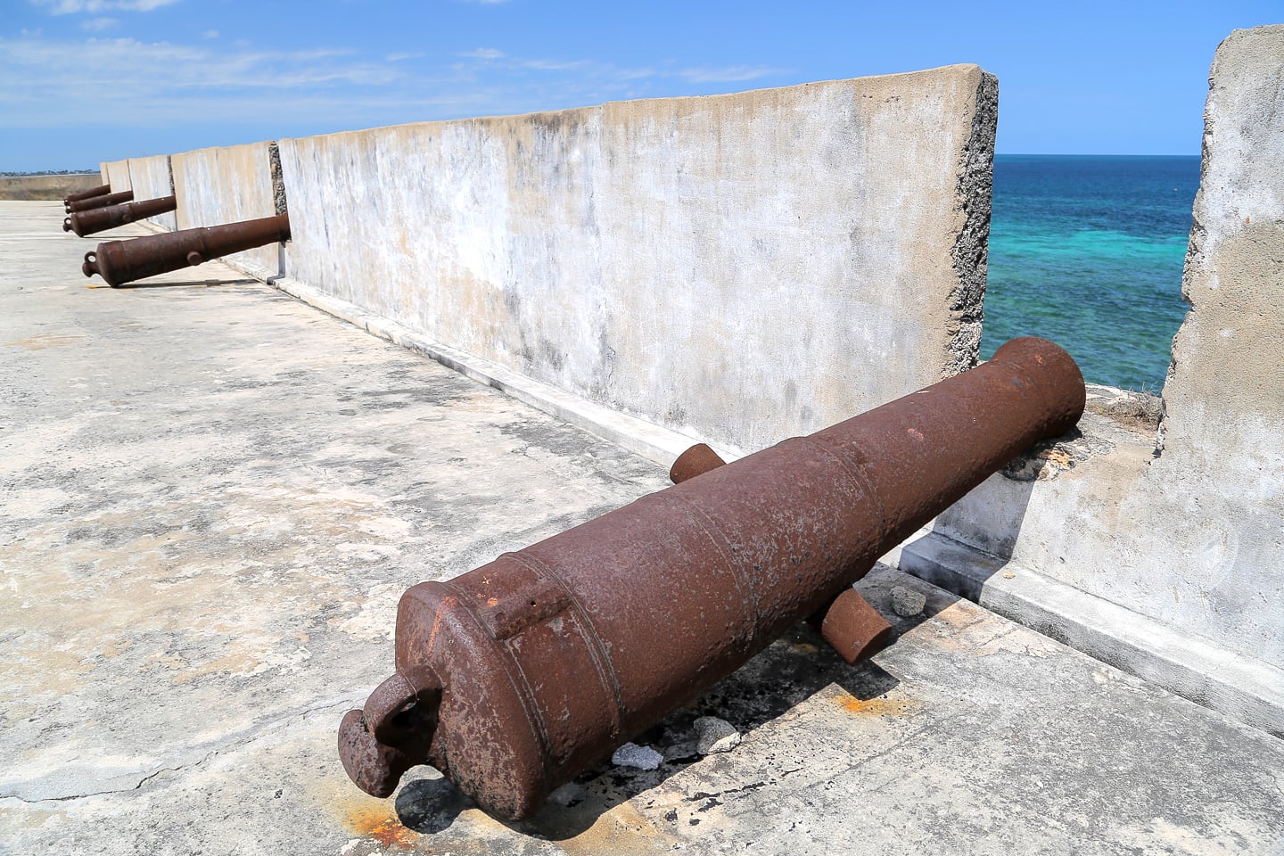 cannons at Fort Sao Sebastiao Mozambique