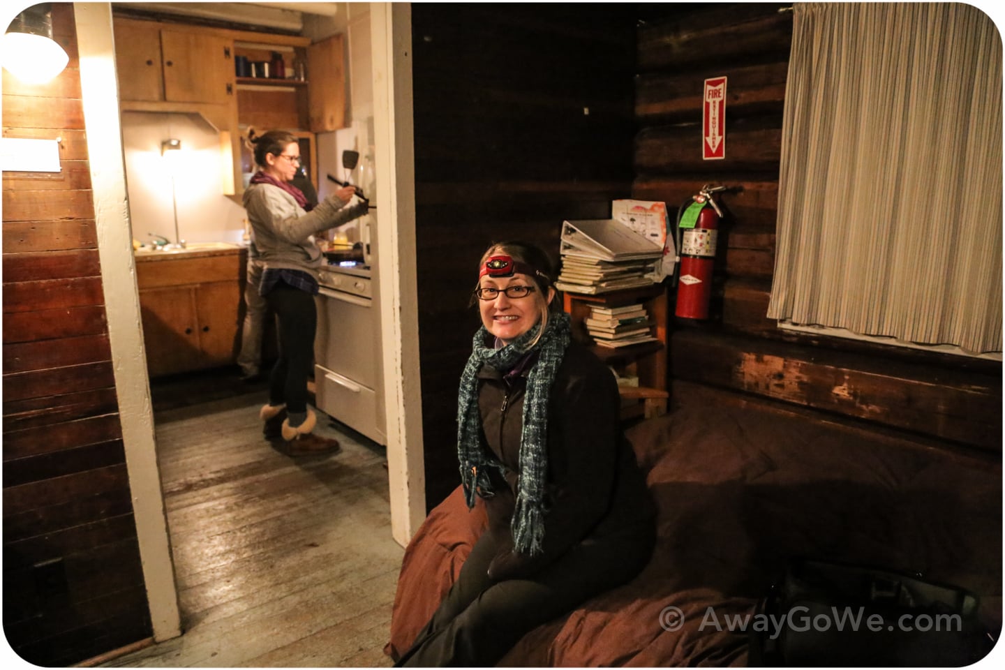 inside rustic cabin