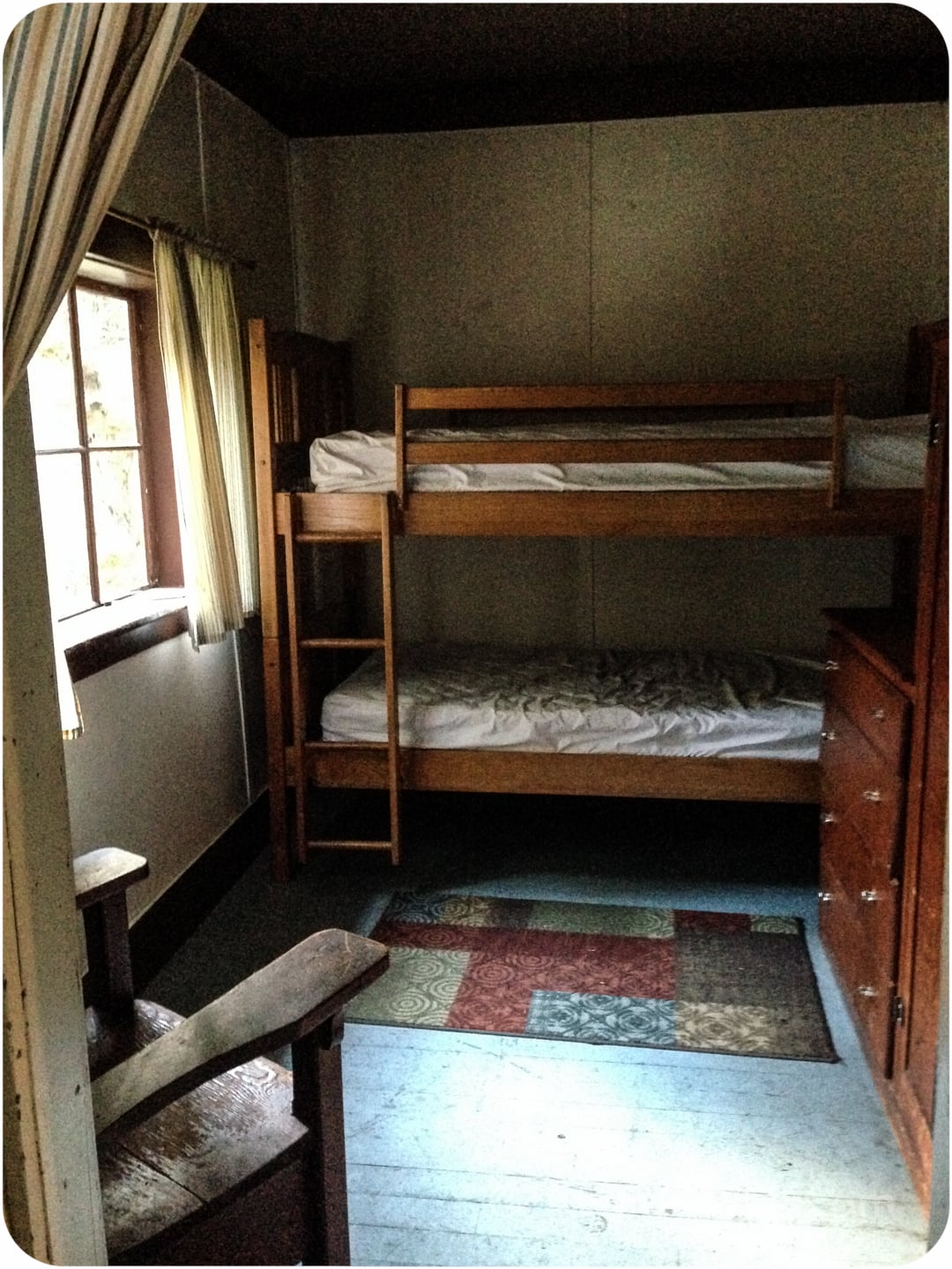 park ranger sleeping quarters with bunks