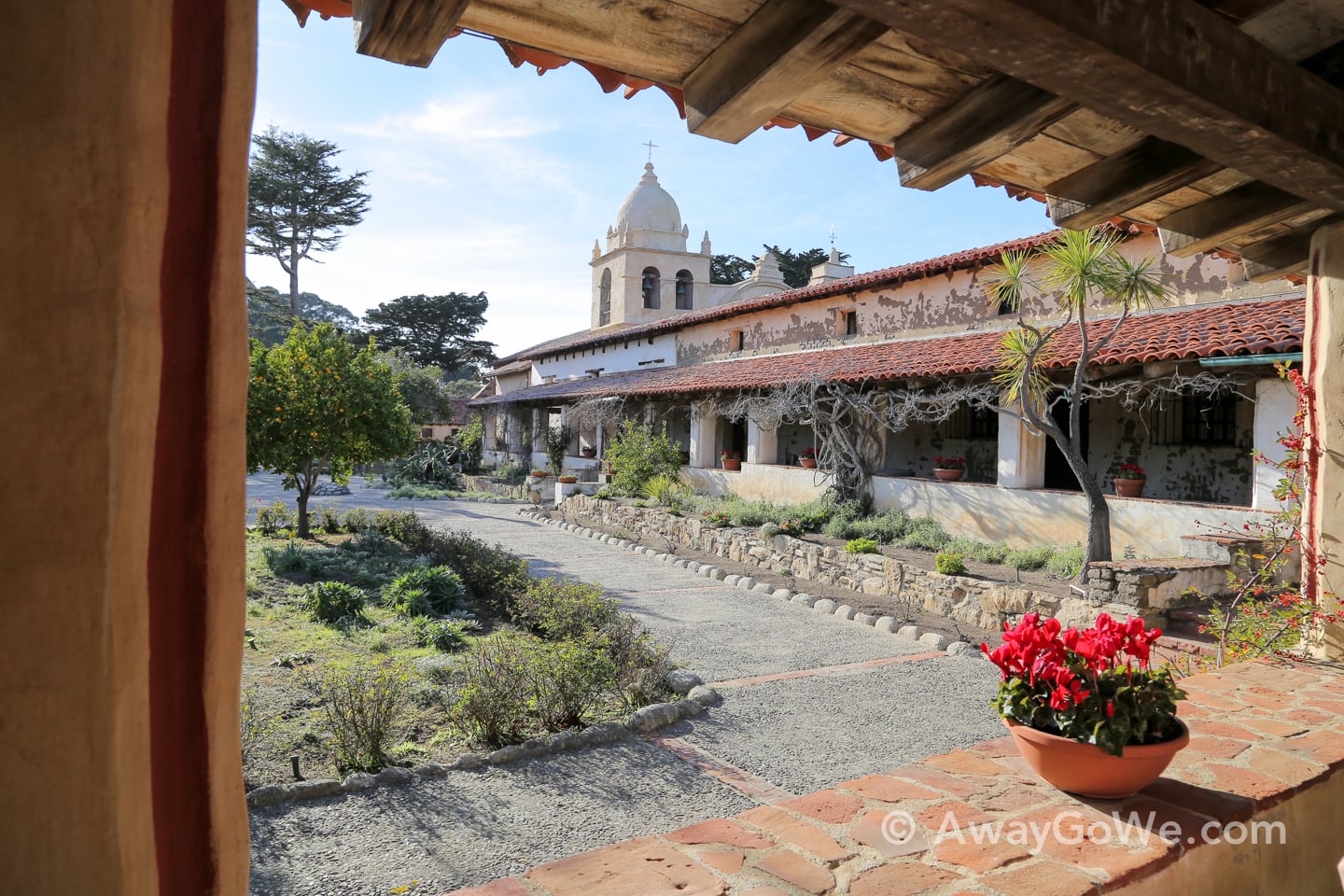 central courtyard plaza Carmel Mission California