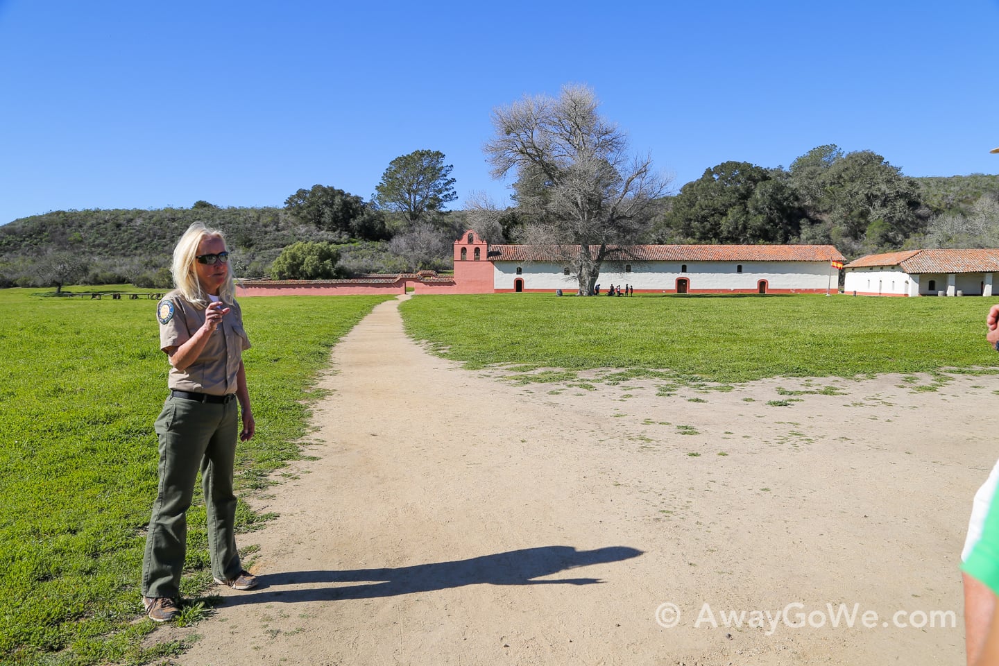 tour guide at La Purisima Mission Lompoc California