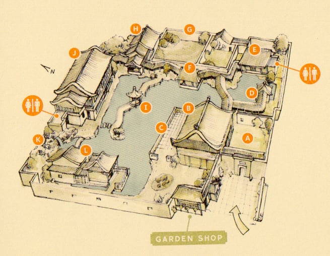 map of Lan Su Chinese Garden