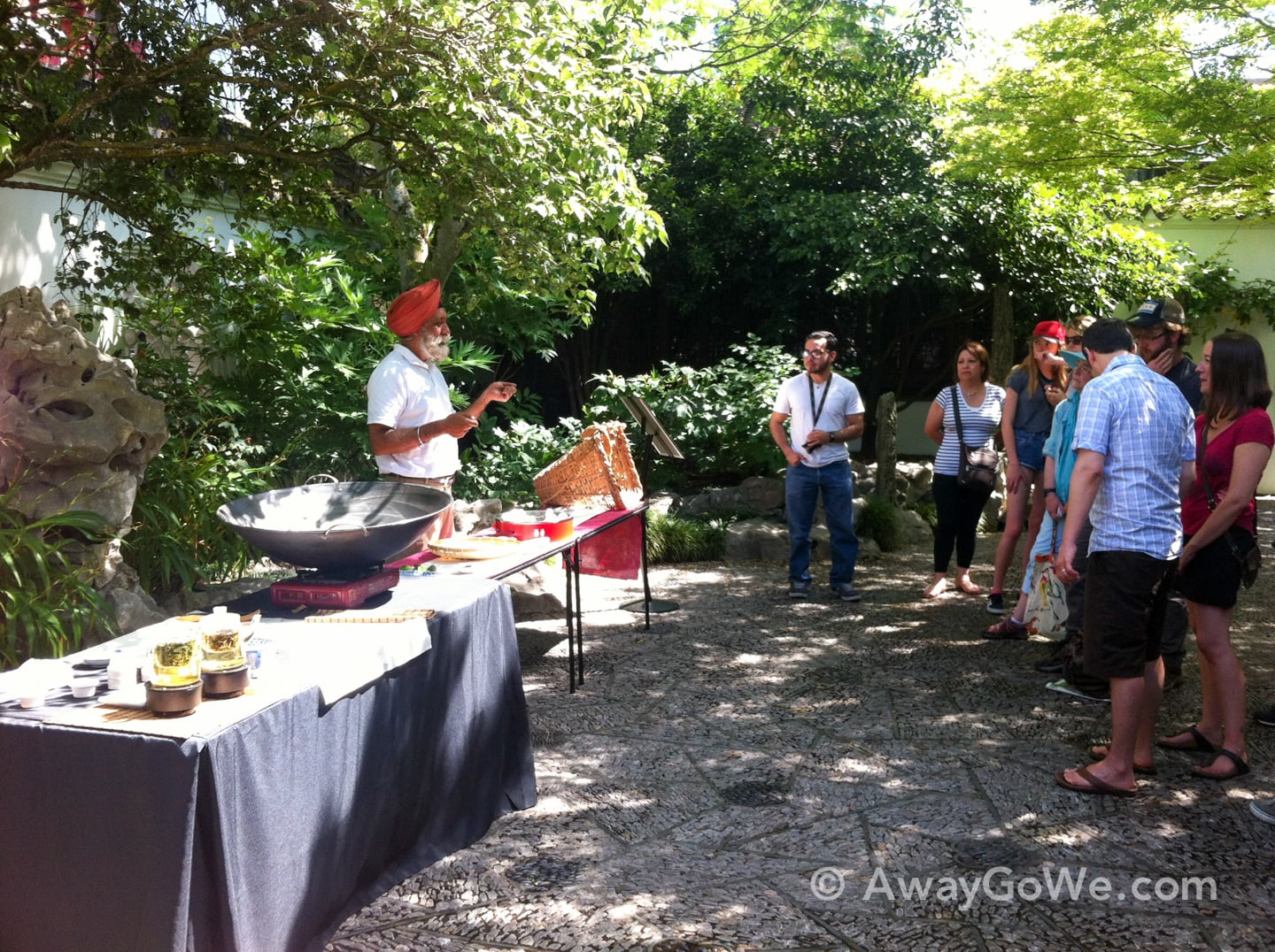 tea roasting at Lan Su Chinese Garden