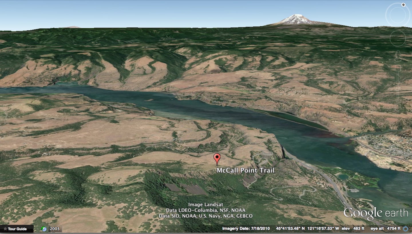 Tom McCall Point hike satellite map