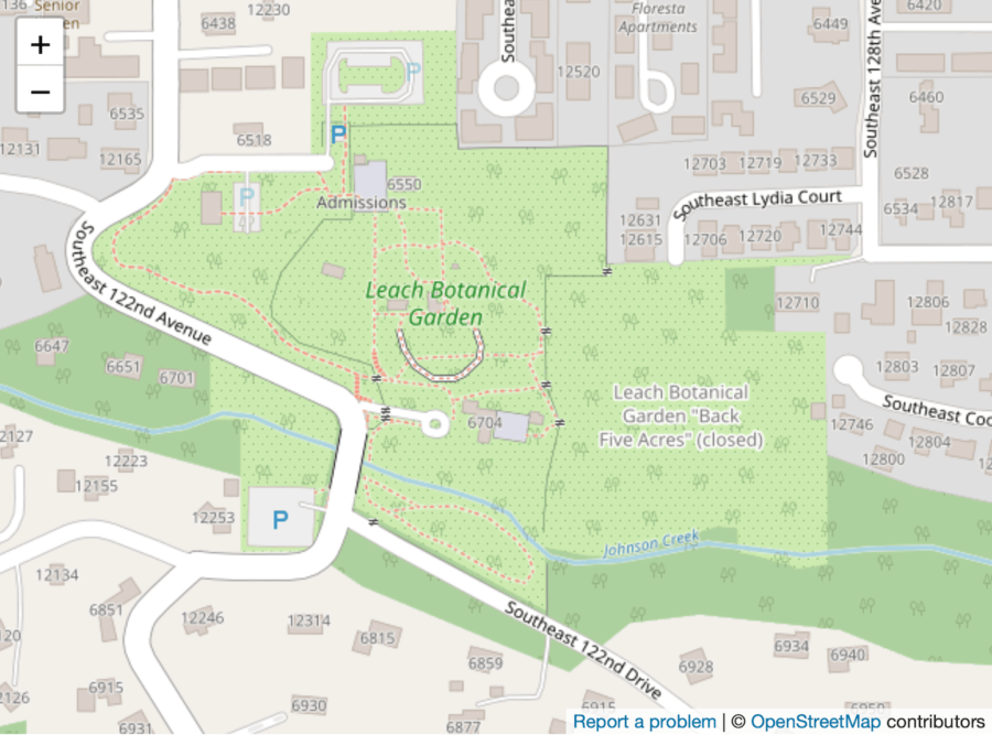 Leach Botanical Garden map