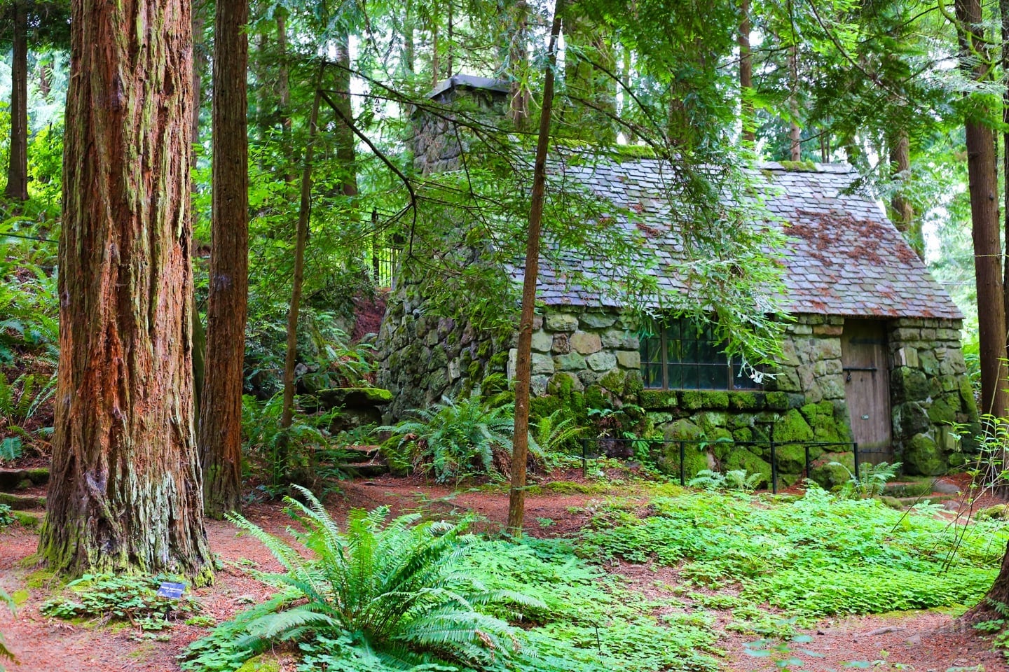 old stone cabin leach botanical garden