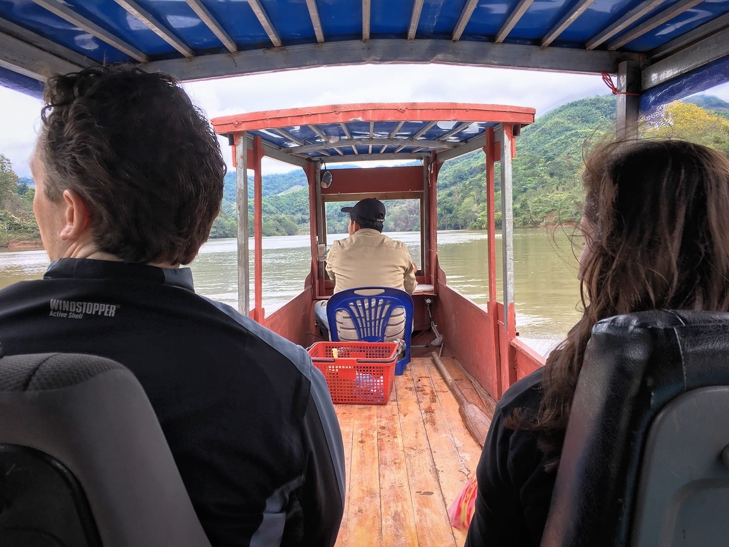 wooden motorboat on nam ou to muang ngoi neua