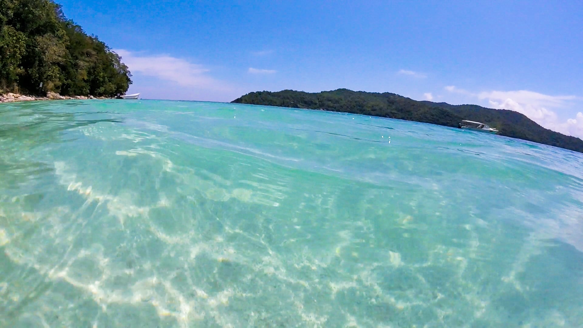 crystal clear waters of Pandan Pandan Island (Borneo)