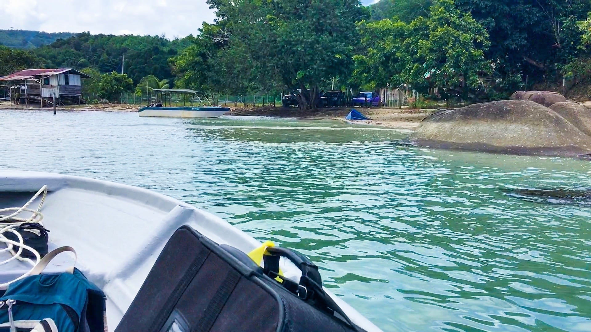 boat approaching land