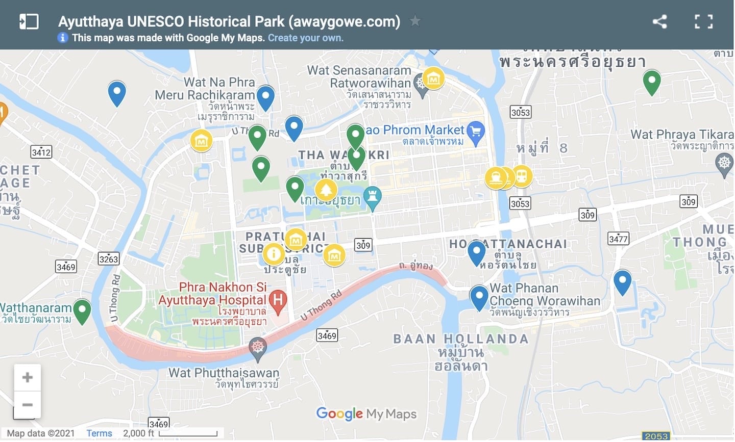 map of Ayutthaya