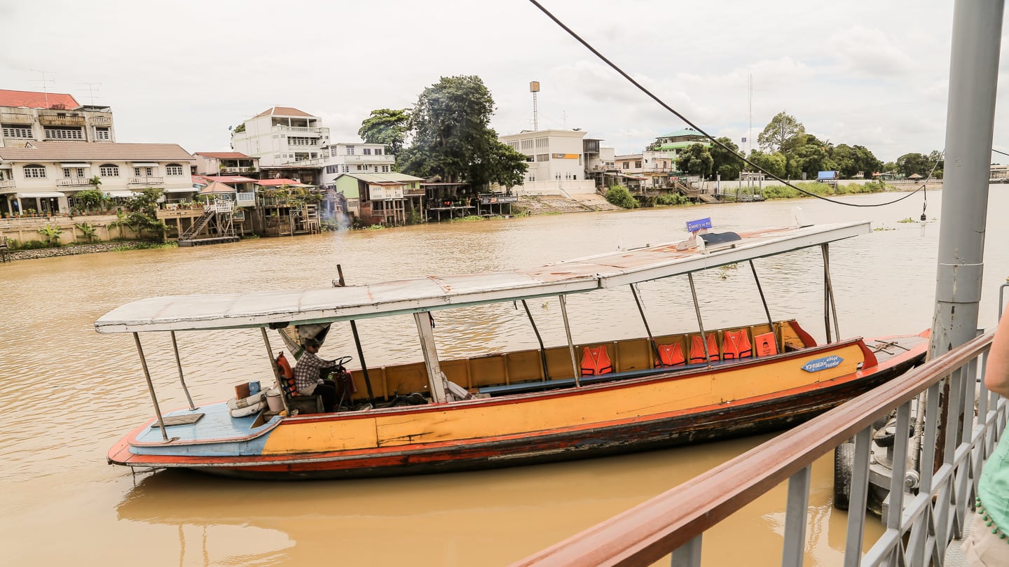 ferry to historical park of Ayutthaya day trip from Bangkok