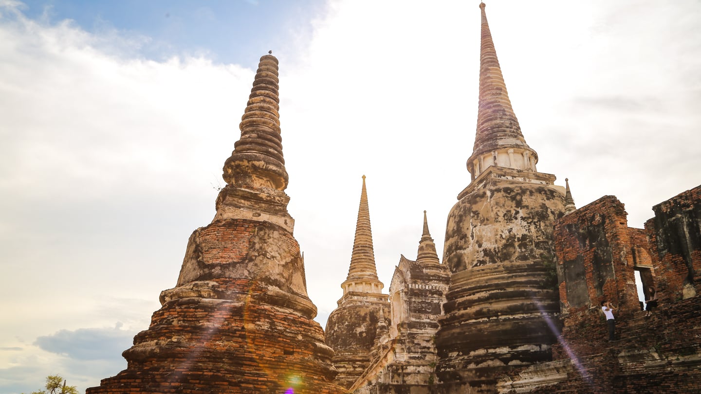 Thai temple at sunset
