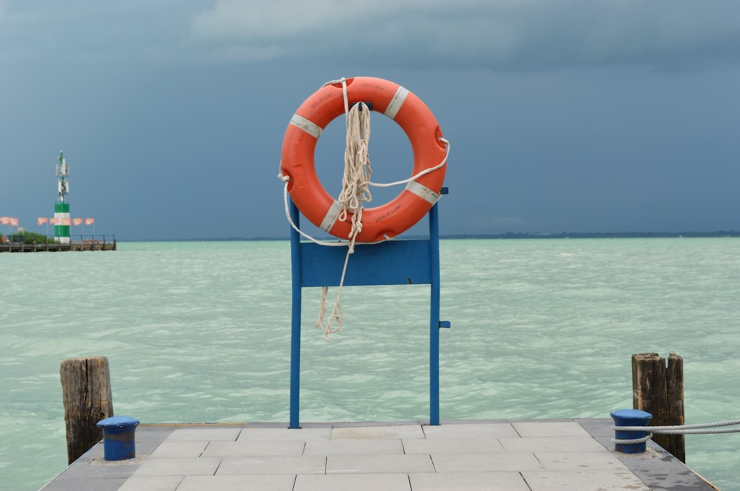 life preserver and ocean