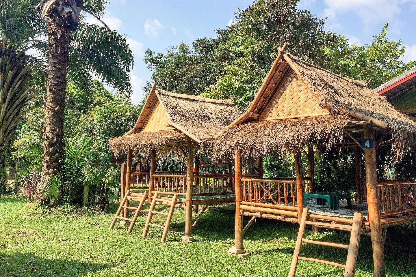 stilted dining huts