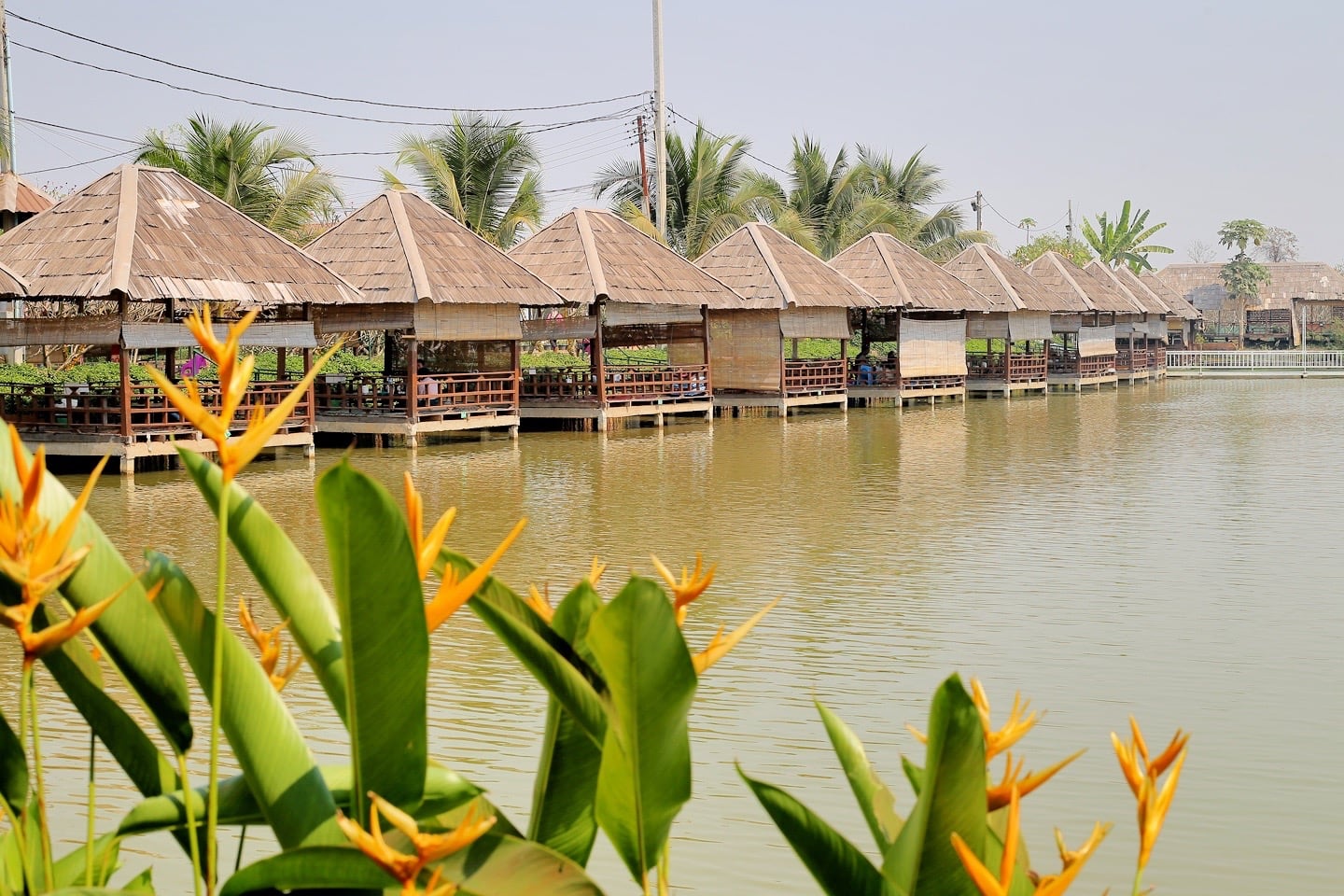 stilted restaurant huts