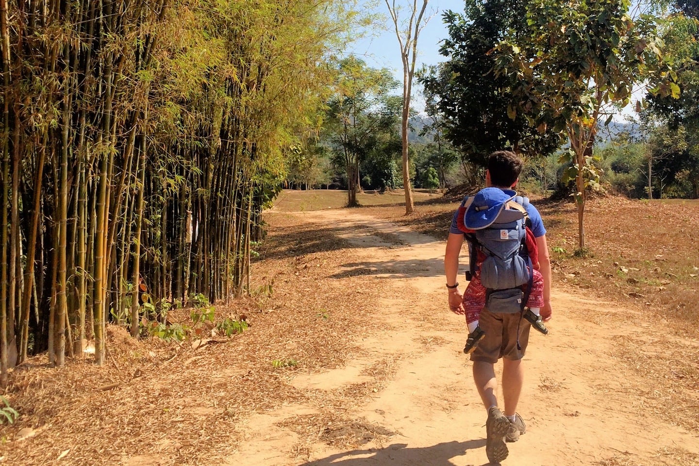 hiking with baby in Laos