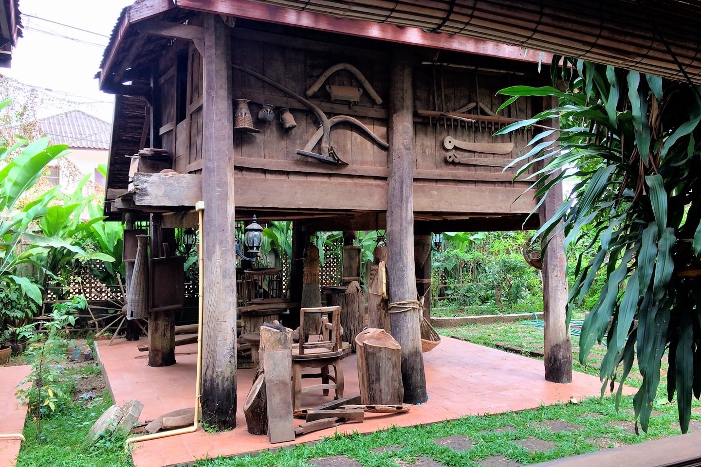 stilted home in Vientiane