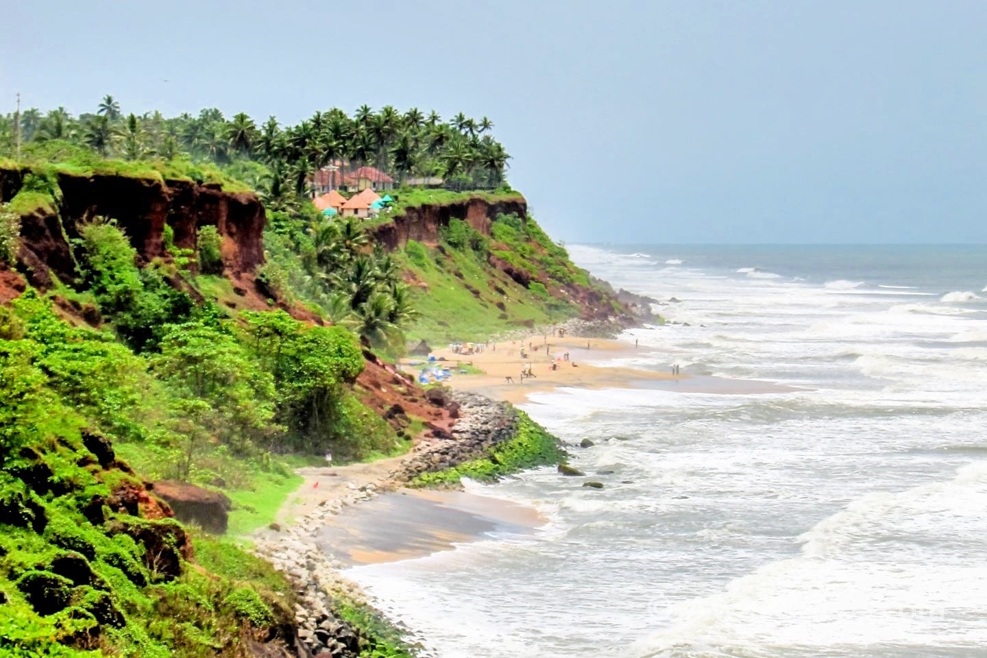 lush clay cliffs overlooking ocean