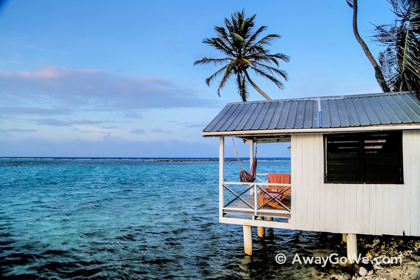 over-water stilted beach bungalow belize