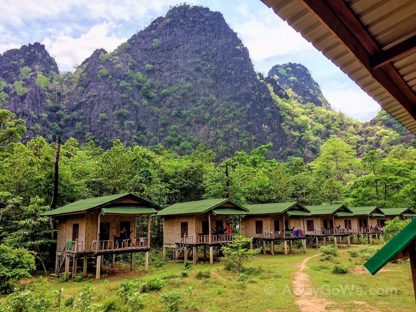 rock climbing lodge in jungle