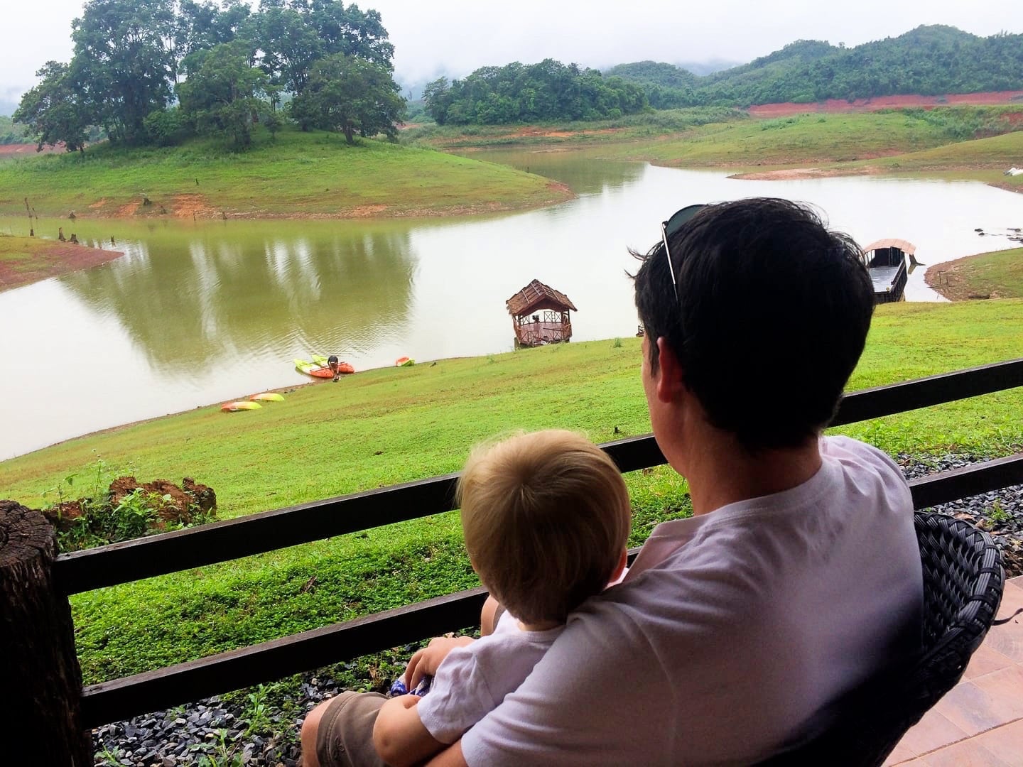 traveling with a toddler at a lake