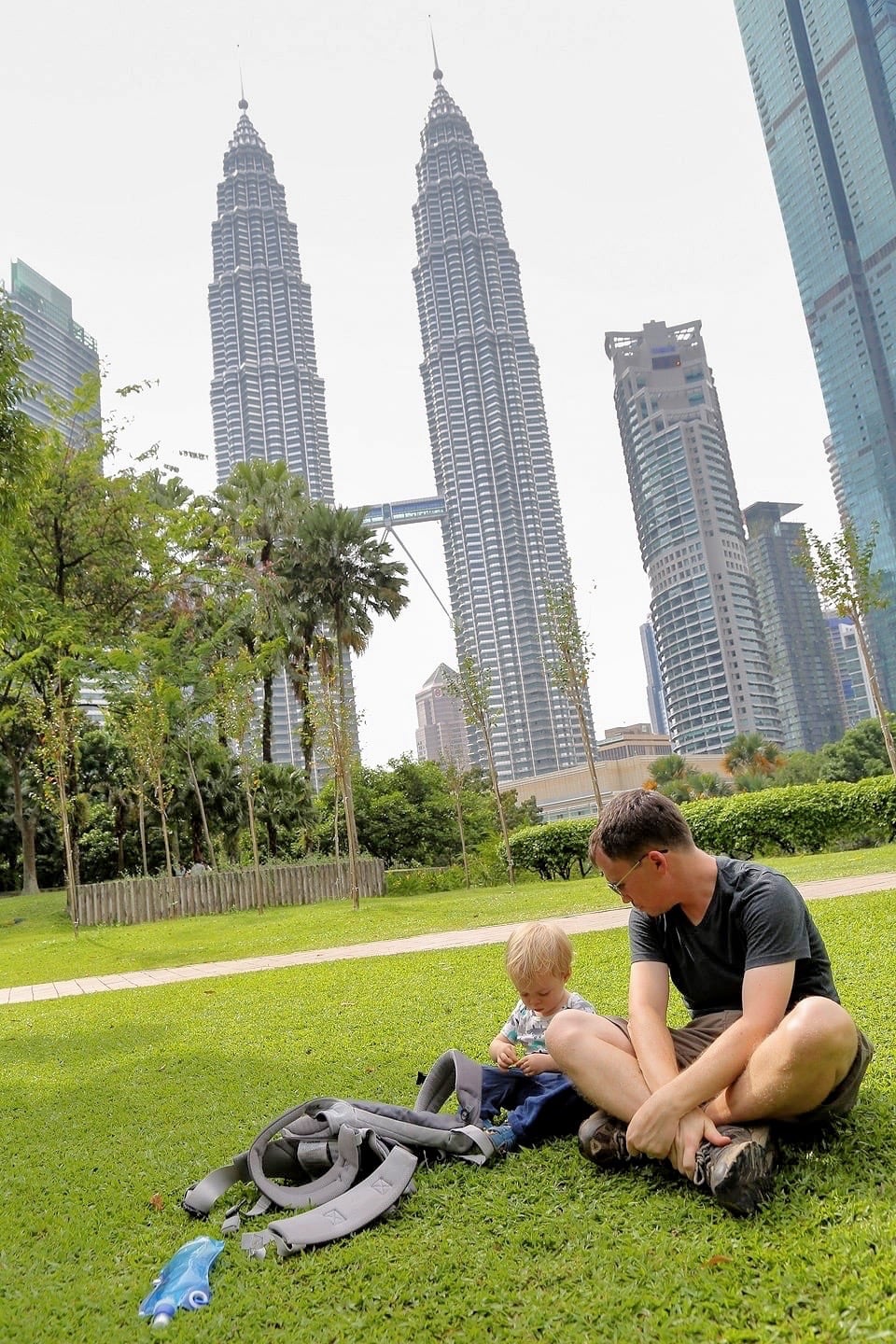 traveling with a toddler in a city park