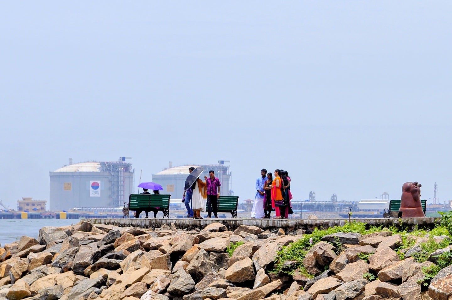 people at Fort Kochi Beach