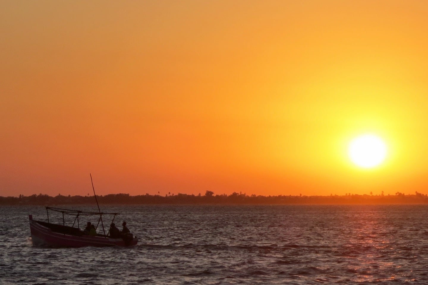 Ilha de Mocambique sunset with dhow